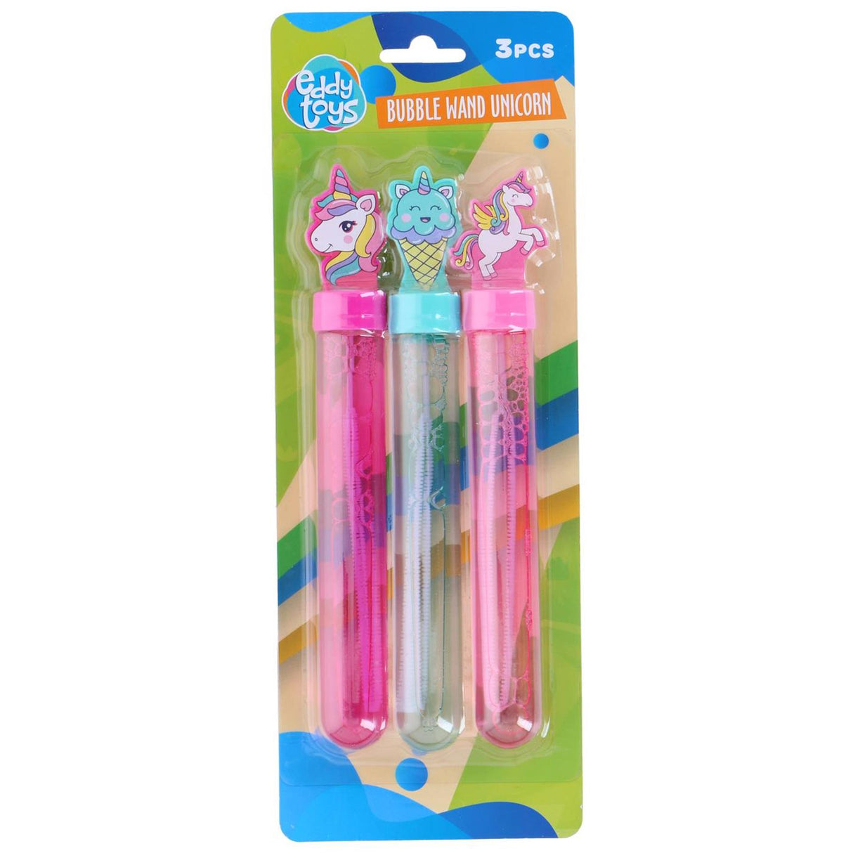 Eddy toys bellenblaas unicorn set 3 stuks - bellenblaas eenhoorn met bellenblaas stokje unicorn - bellenblaas flesjes voor kinderen - bellenblaas meisjes traktatie