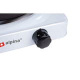 Alpina 1-Burner Electric Hob 1500W Schwarzweiß