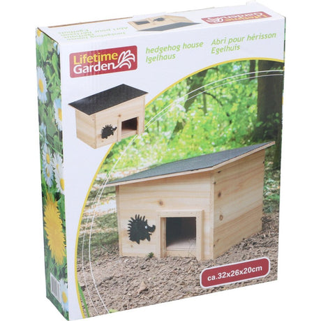 Lebenslanges Garten-Igelhaus aus Holz, 32 x 26 x 20 cm