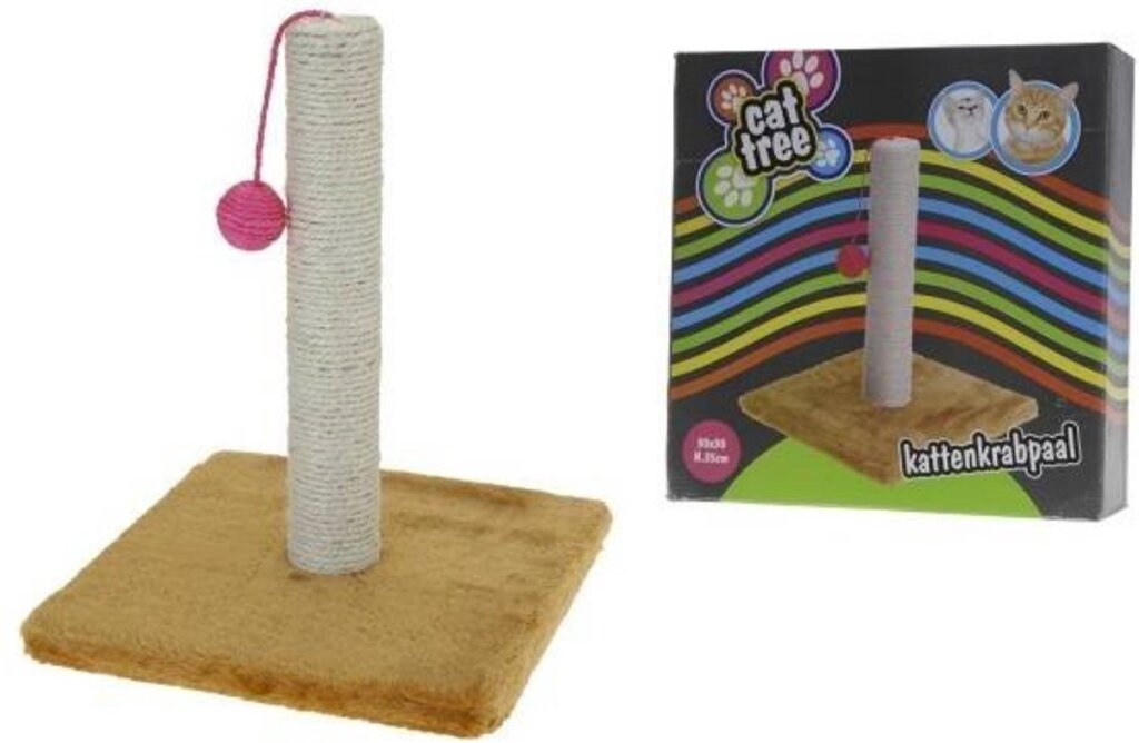 Maxxpro Pet Toys Kratzbaum mit Holzkugel 30 x 35 cm