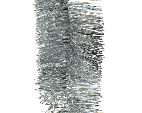 Decoris Weihnachtsbaumgirlande Lametta 7,5cm x 270cm Silber