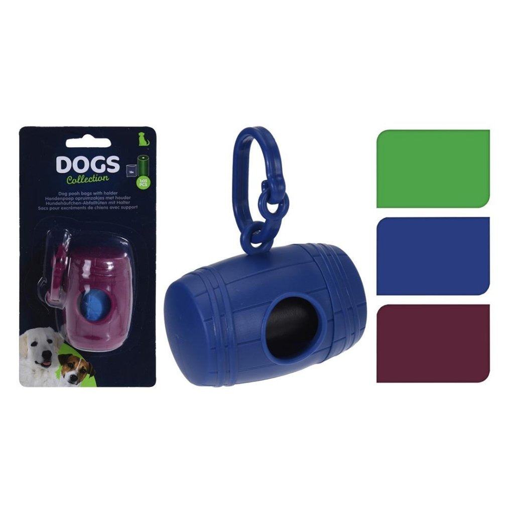 Bolsas de perros básicas 15 piezas + soporte 8x5 cm surtido