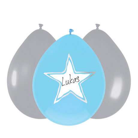 Haza Whitebeard Luftballons Baby Junge, 6St.