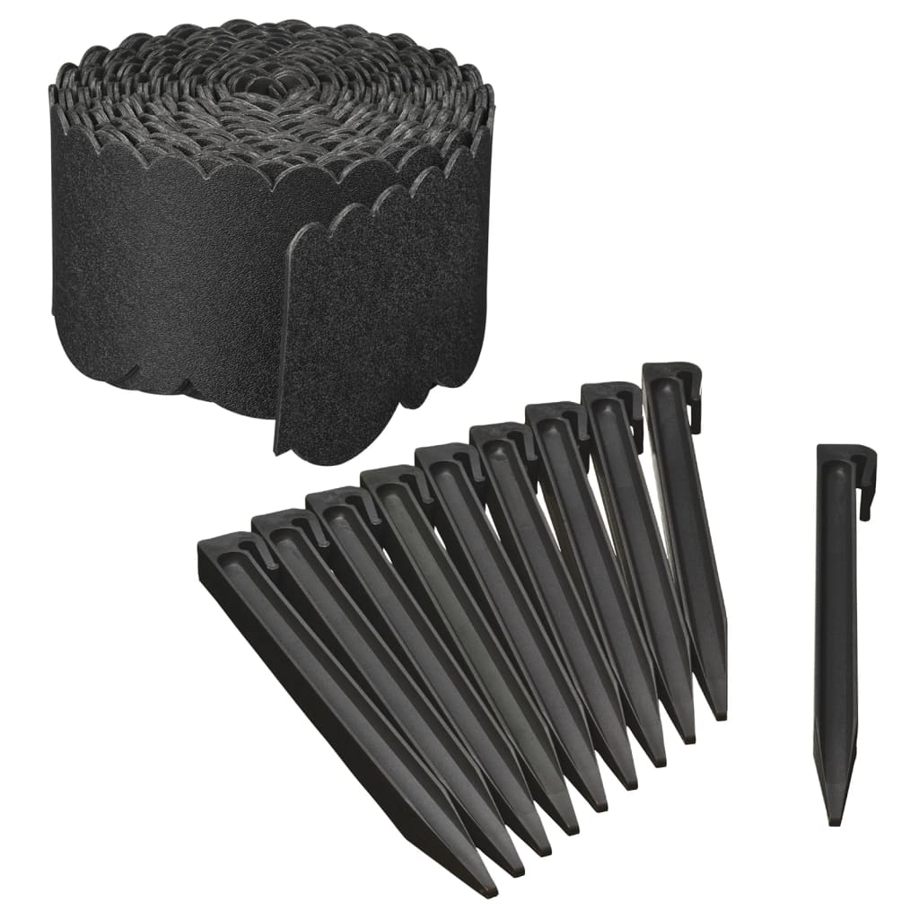Nature Border Border Set dekorativ 13 cm x 12 m mit Stift Schwarz
