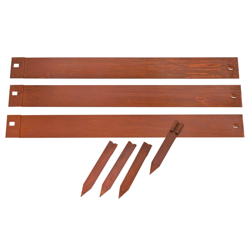 Naturgrenze Rand 3 St 91.4x10,2 cm Cortenstaal