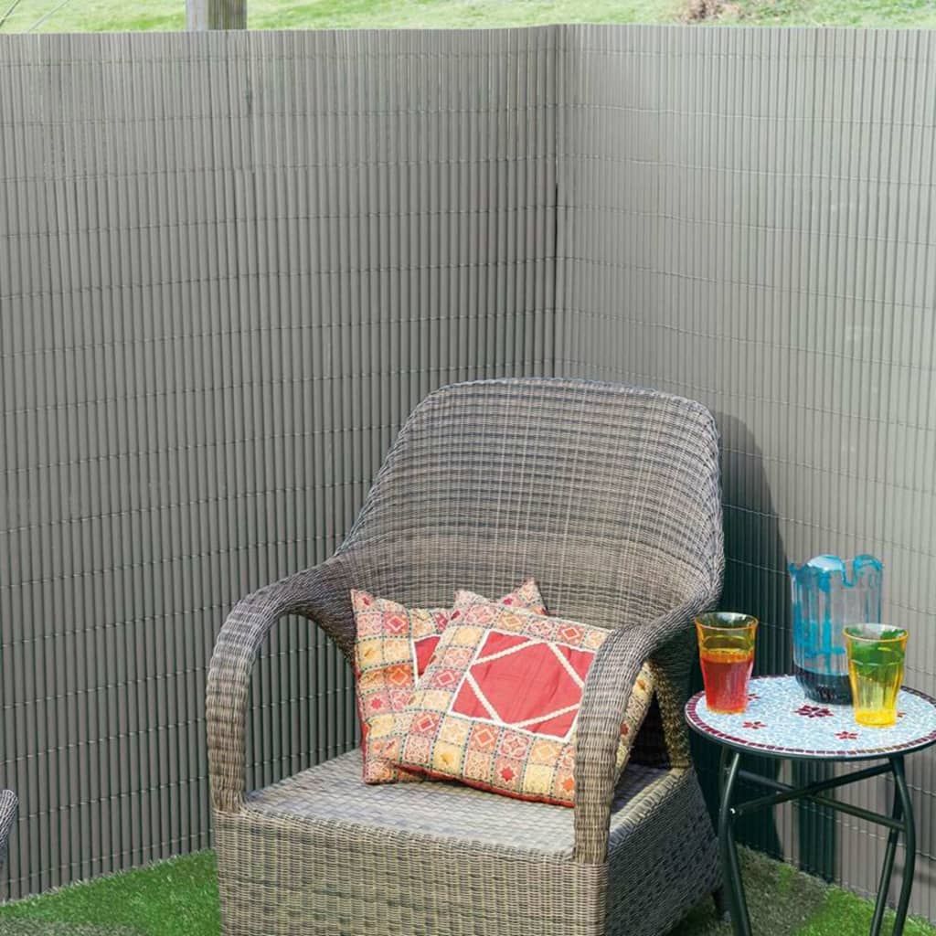 Naturgartenbildschirm doppelte 1x3 m PVC Grau