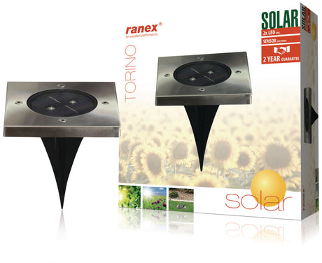 Ranex ra-5000406 LED-Solar-Bodenstrahler aus Edelstahl