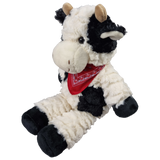Knuffelkoe met sjaaltje. 27 cm.