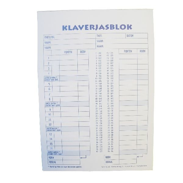 Basis Scoreblok Klaverjas A5