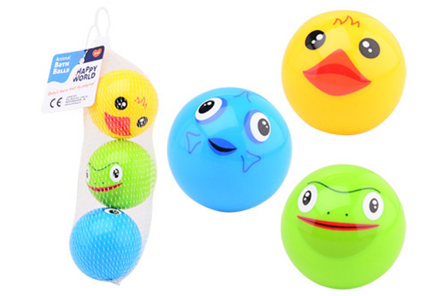 Johntoy Happy World Tierbadespielzeug im Netz, 3 Stück