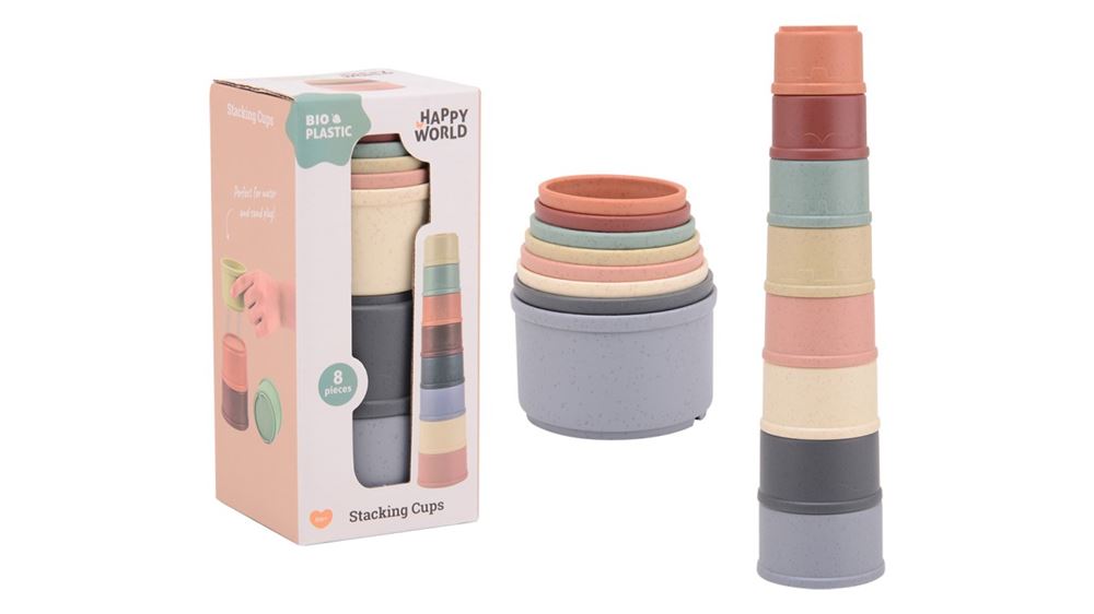 Cilgro Happy World Becherstapel aus Biokunststoff