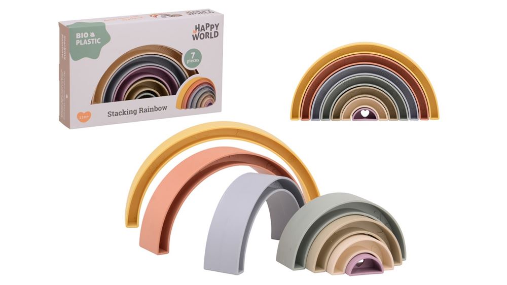 Johntoy Happy World Bio-Kunststoffstapel Regenbogen