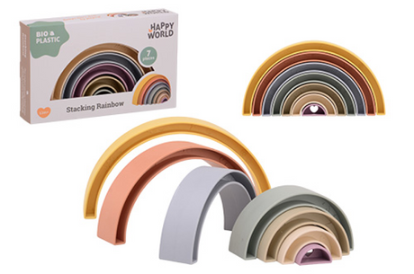 Johntoy Happy World Bio-Kunststoffstapel Regenbogen