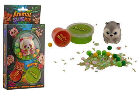 Johntoy jungle multipack - putty, slime squeez 6 assorti