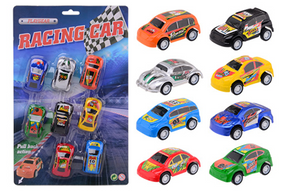 Johntoy action racing 8 pull back auto´s op kaart