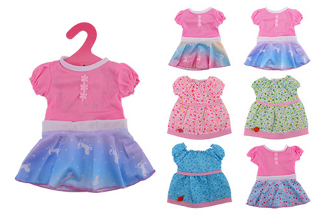 Baby Rose Puppenkleid, 40–45 cm hoch