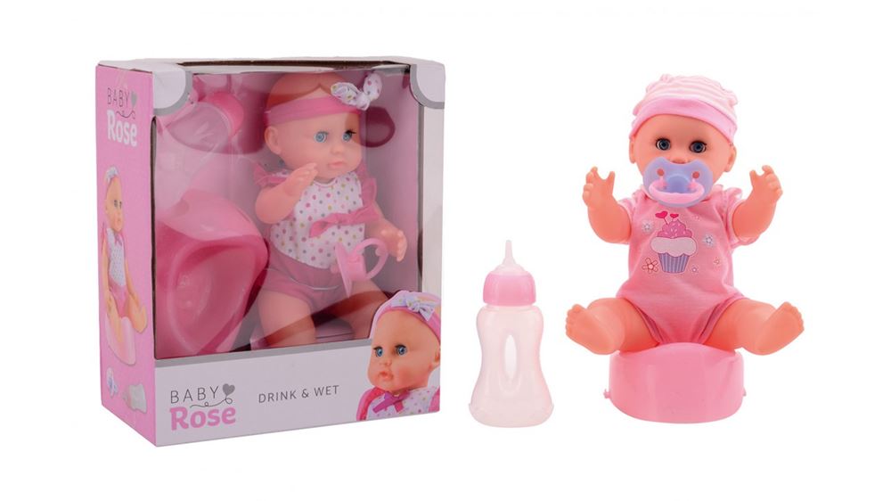 Johntoy Baby Rose Trink- und Pinkelpuppe 25 cm