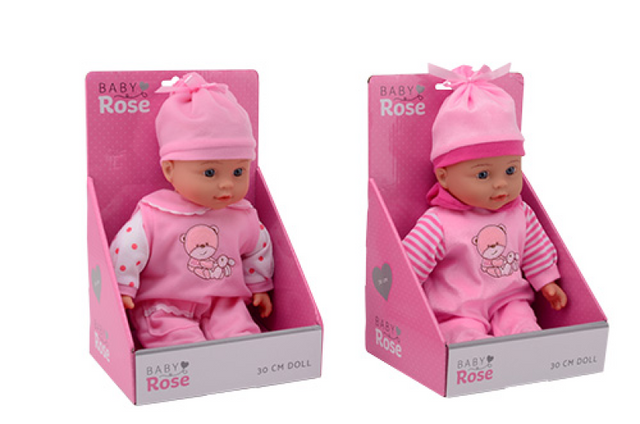 Baby-Rose-Puppe 30 cm. 2 sortiert