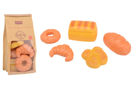 Johntoy Spielzeug-Brotset – Brotbeutel mit Brot 5-teilig – Rollenspiel.