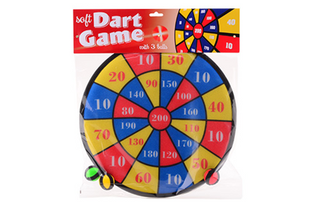 Johntoy Klett-Dartspiel mit 3 Bällen, 36 cm