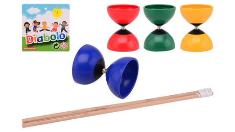 Outdoor-Spaß-Diabolo mit Holzstäben.
