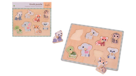 Jouéco Holztierpuzzle Wildies Familie – Lernspielzeug.