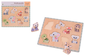Jouéco Holztierpuzzle Wildies Familie – Lernspielzeug.