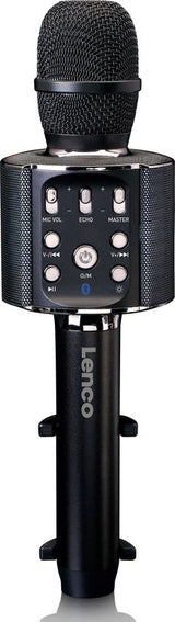 Lenco BMC-090BK Bluetooth Karaoke microphone with speaker and lighting black