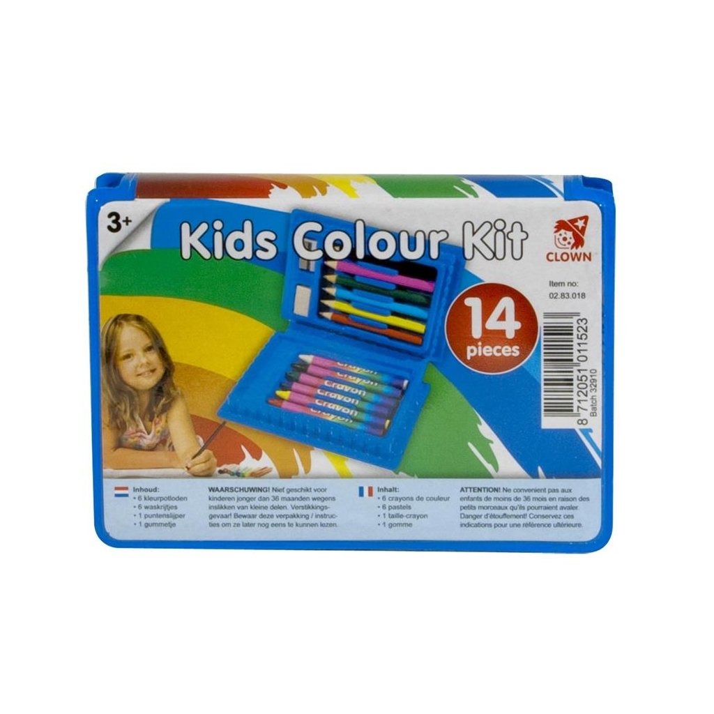 Clown Kinder-Malkoffer 14-teilig
