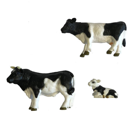 Holländischer Bauernhofbulle mit Kuh und Kalb