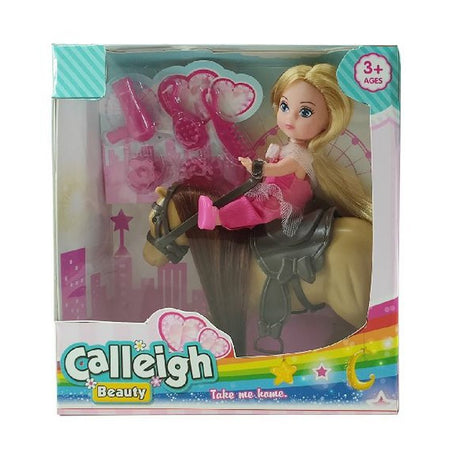 Einfaches Calleigh-Minipferd mit Puppe + Zubehör