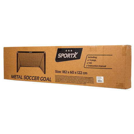 Sportx Metall-Fußballtor 182x60x122 cm schwarz