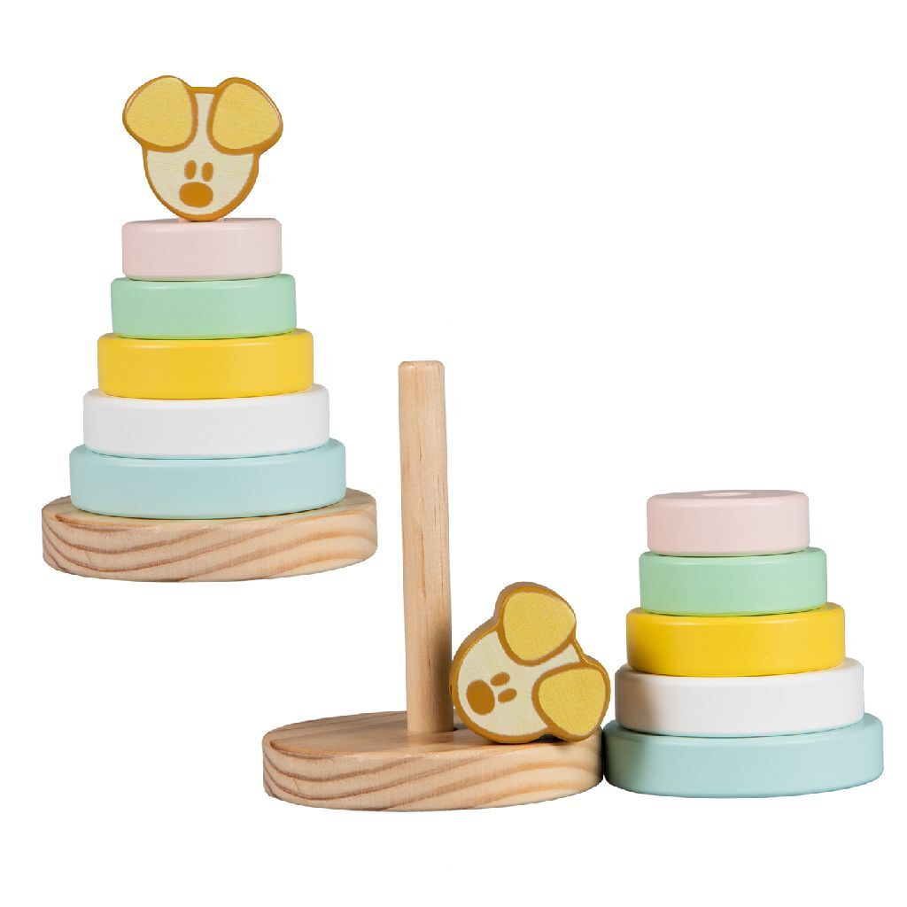 Rubo Toys Woezel och Pip Pip Baby Stack Tower, 7dlg.