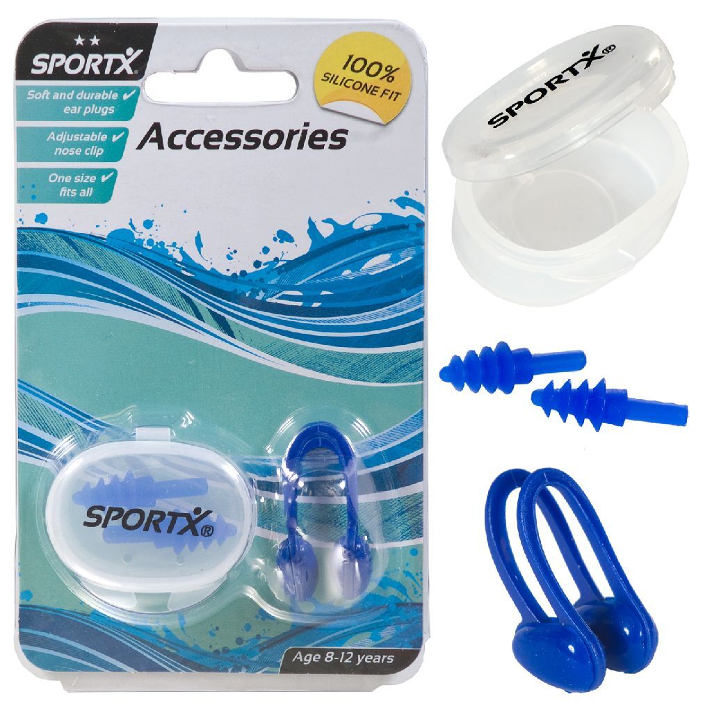 Sportx Nasenklammer und Ohrstöpsel Junior