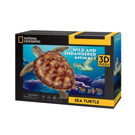 Kubisches lustiges National Geographic 3D-Puzzle Meeresschildkröte, 31 Teile