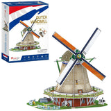 Kubisches lustiges 3D-Puzzle Holländische Windmühle 61 Teile