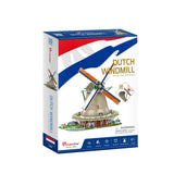 Kubisches lustiges 3D-Puzzle Holländische Windmühle 61 Teile