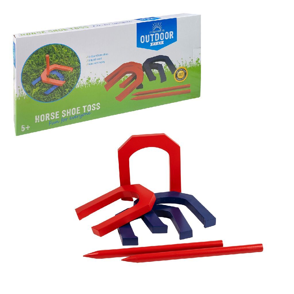 Outdoor -Spiel aus Holz Hufeisenwurf