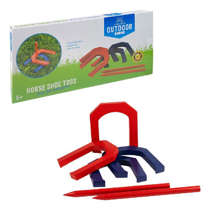 Outdoor -Spiel aus Holz Hufeisenwurf