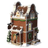 Kubisches lustiges 3D-Puzzle Holländisches Haus Winterkäseladen + Licht 60 Teile
