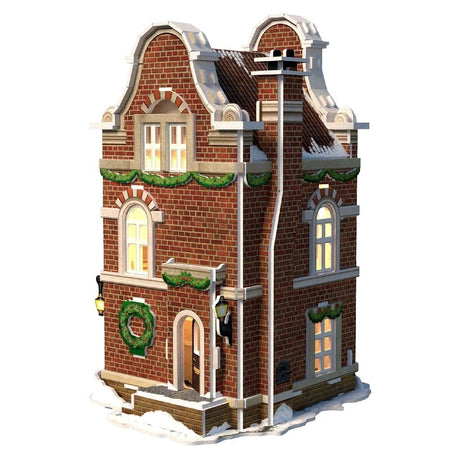 Kubisches lustiges 3D-Puzzle Holländisches Haus Winterkäseladen + Licht 60 Teile