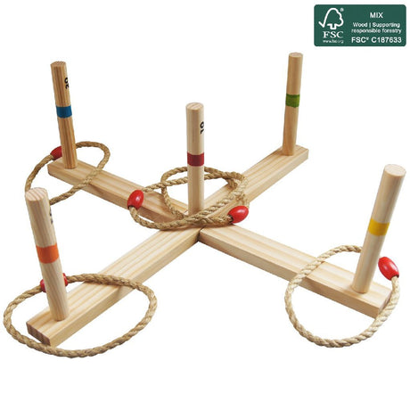Outdoor-Spielring-Wurfspiel-Tragetasche FSC, 5-tlg.