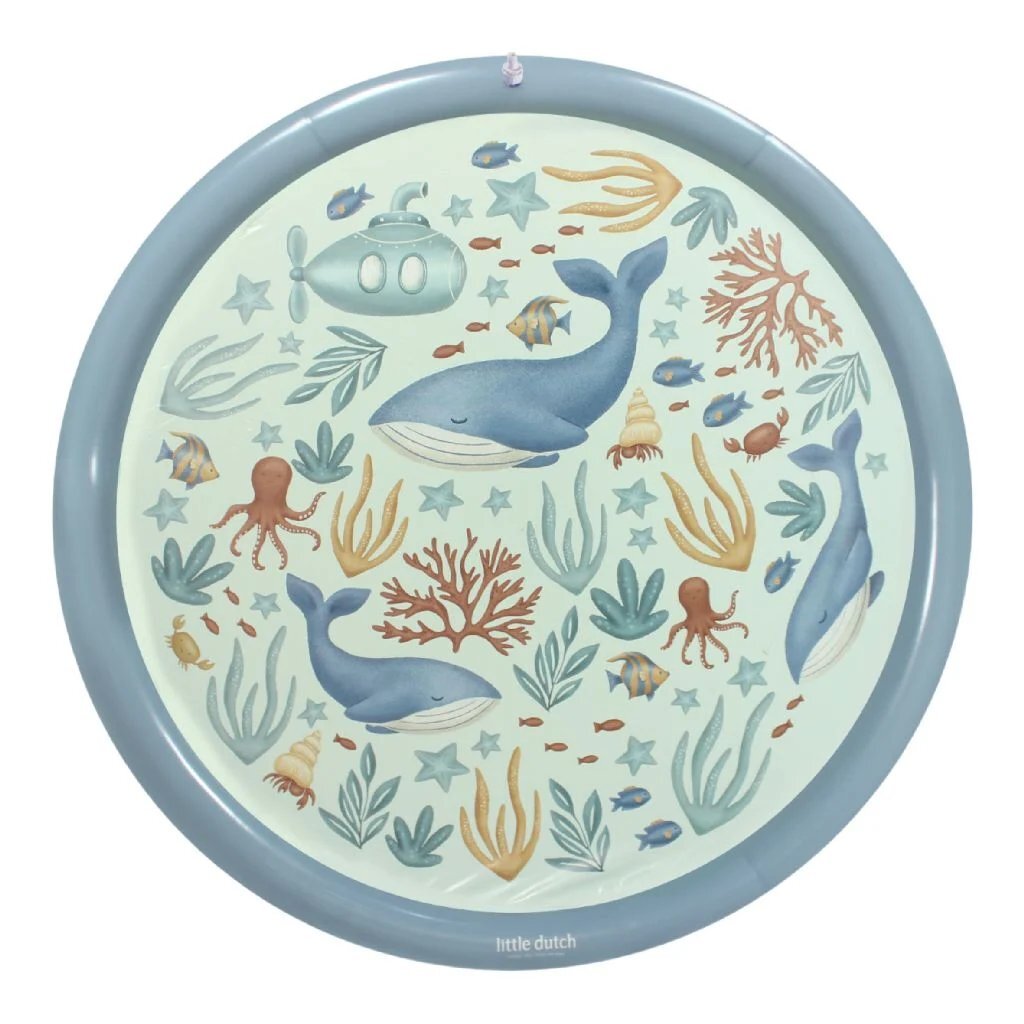 Little dutch ocean world sprinklermat 150 cm blauw