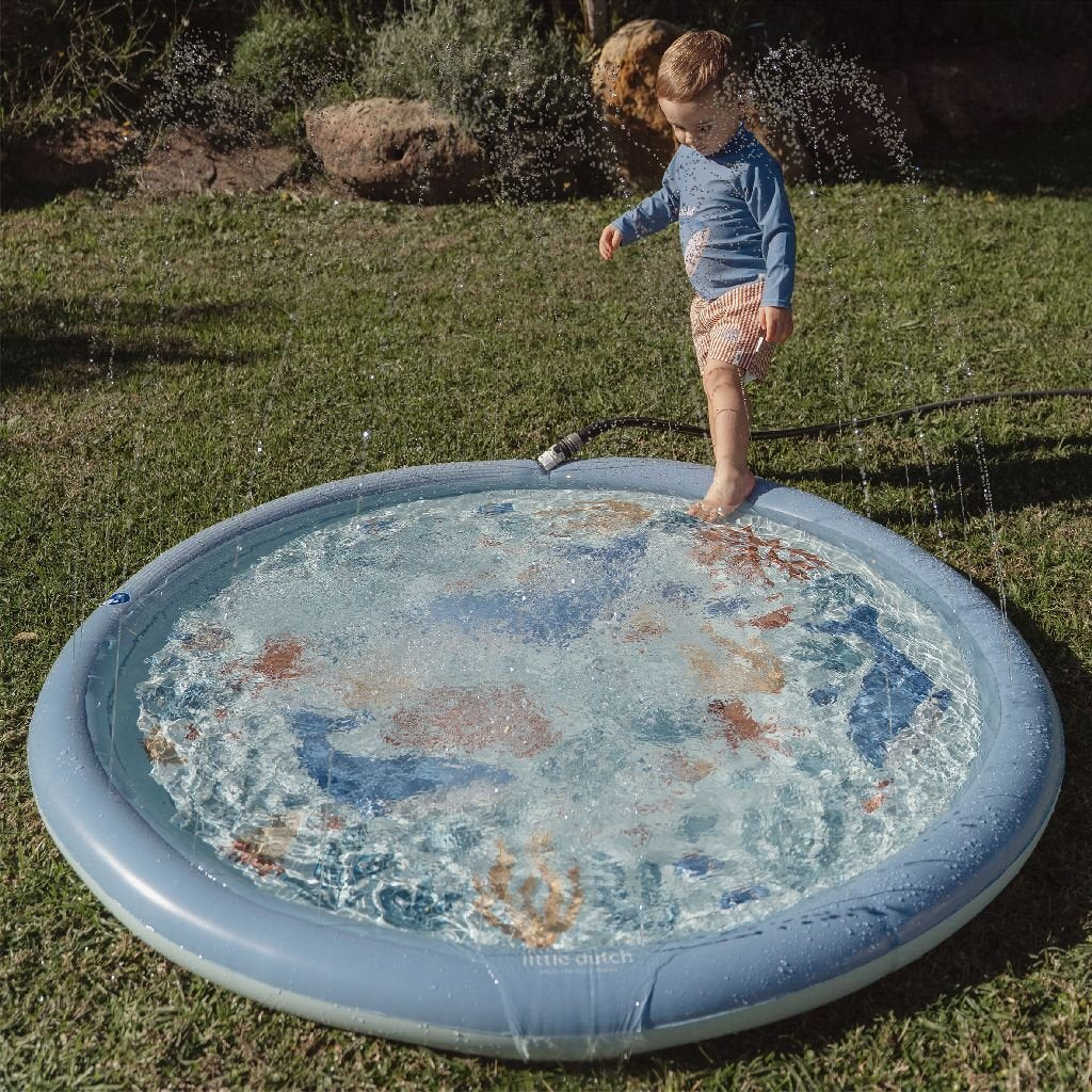 Little dutch ocean world sprinklermat 150 cm blauw