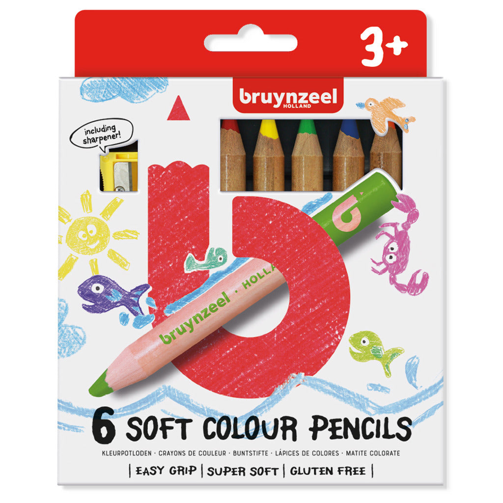 Bruynzeel Kids Soft Colored Crayons, 6e.