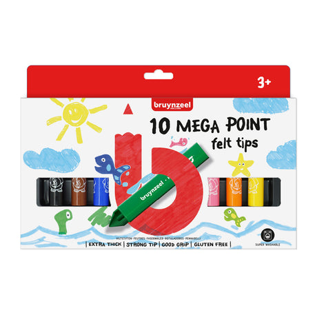 Bruynzeel Mega Point Filzstifte, 10 Stück
