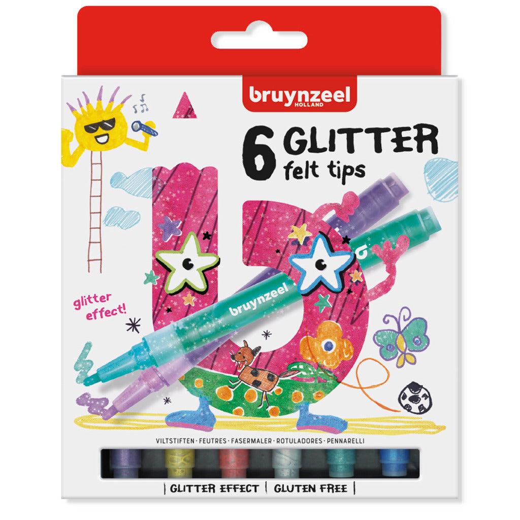 Bruynzeel Kids Glitter filt -tip penner, 6.