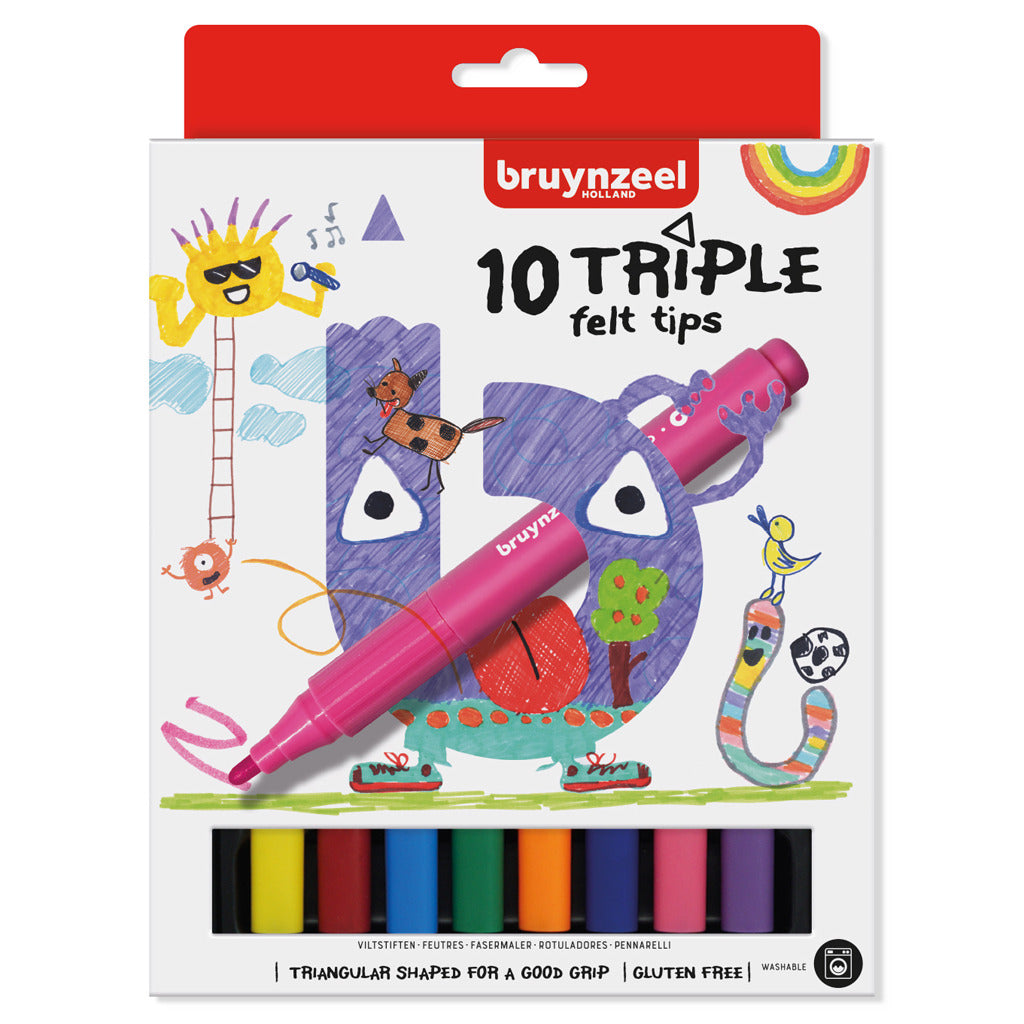 Bruynzeel Kids Triple ViltStifts, 10st.