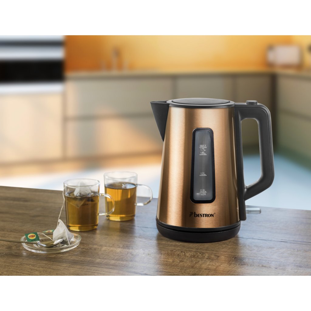 Bestron Awk1000Co Kettle 1.7L 2200W Copper Black