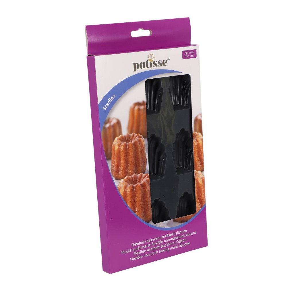 Patisse patisse madeleinevorm 9 vaks 29x17 cm zwart siliconen